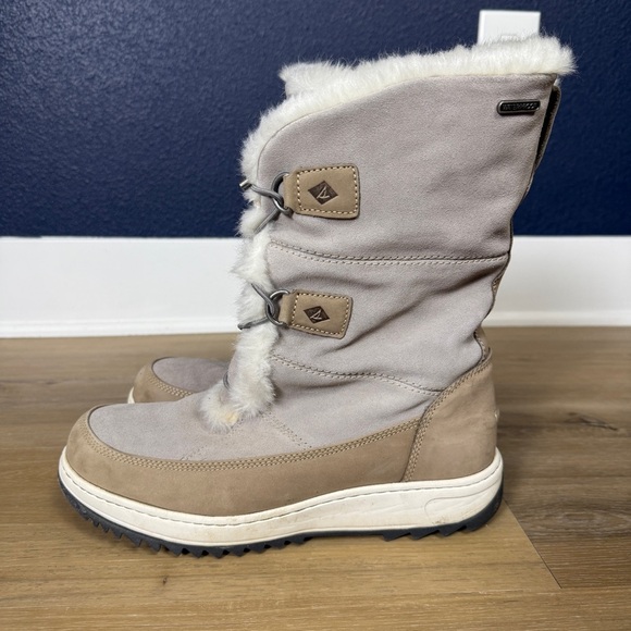 Sperry Powder Valley Winter Boots, Gray & Tan, Size 10 - Picture 1 of 9